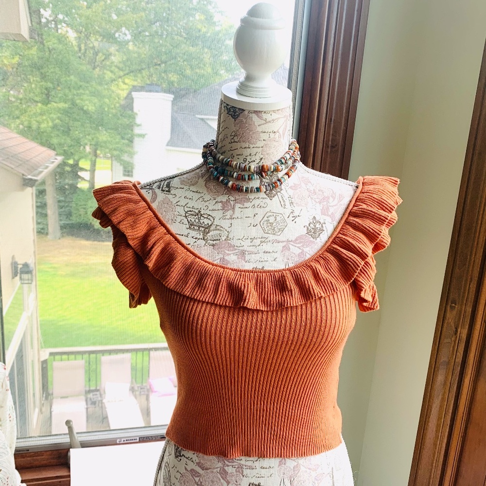 LULUS RUFFLED KNIT TOP